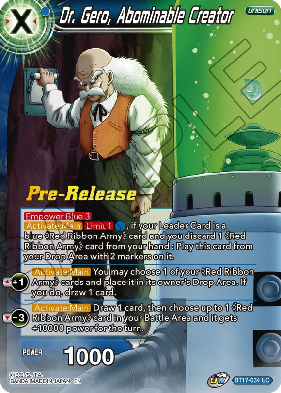 Dr. Gero, creador abominable (BT17-034) [Promociones de prelanzamiento de Ultimate Squad] 