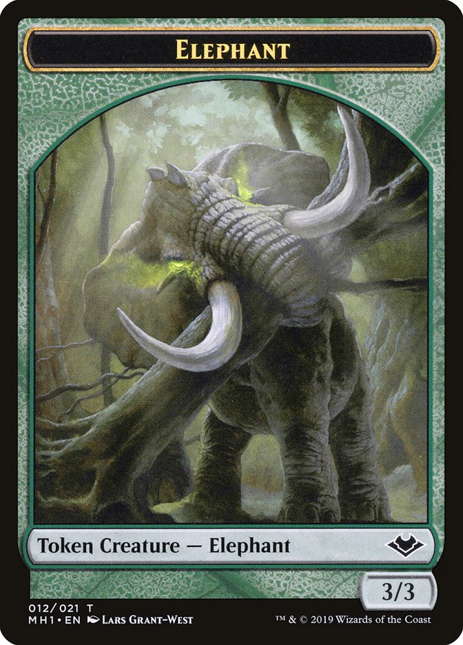 Zombie (007) // Elephant (012) Double-Sided Token [Modern Horizons Tokens] - 0