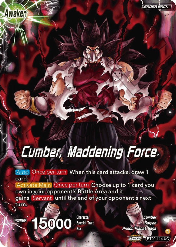 Saiyajin malvado // Cumber, Fuerza enloquecedora (BT20-114) [Poder absorbido] 