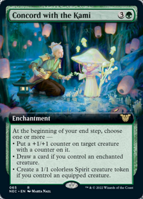 Concordia con los Kami (ilustración ampliada) [Kamigawa: Neon Dynasty Commander] 