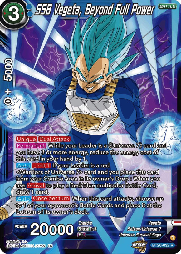 SSB Vegeta, más allá del máximo poder (BT20-032) [Poder absorbido] 