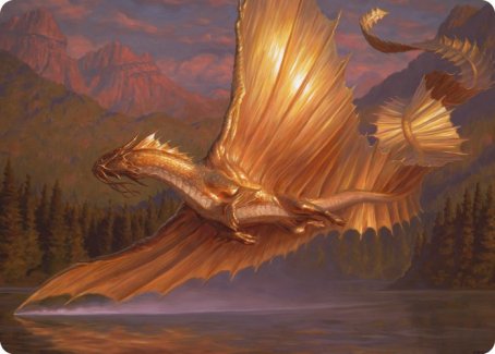 Tarjeta de arte del dragón dorado para adultos [Serie de arte Dungeons &amp; Dragons: Adventures in the Forgotten Realms] 