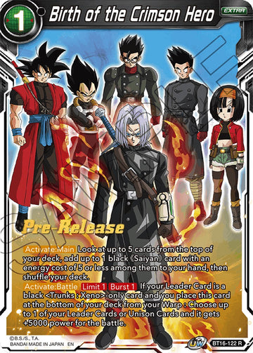 Nacimiento del Héroe Carmesí (BT16-122) [Promociones de prelanzamiento de Realm of the Gods] 