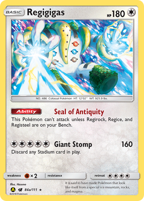 Regigigas (84a/111) (Arte alternativo promocional) [Sun &amp; Moon: Crimson Invasion] 