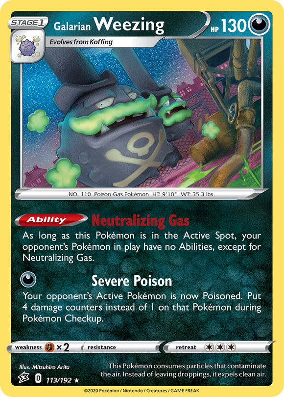 Weezing de Galar (113/192) [Espada y escudo: Choque rebelde] 