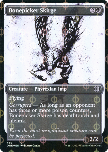 Bonepicker Skirge (Paso de exhibición de Ichor y lámina completa) [Phyrexia: All Will Be One] 