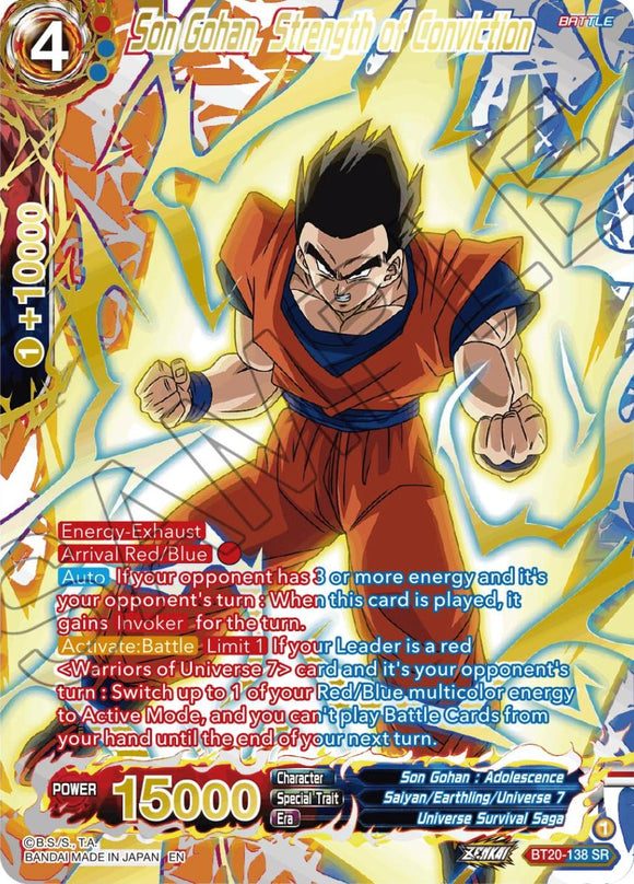 Son Gohan, Fuerza de convicción (Sello dorado) (BT20-138) [Poder absorbido] 