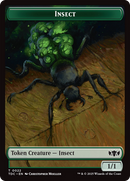 Insect (0022) // Zombie Druid Double-Sided Token [Tarkir: Dragonstorm Commander Tokens]-1