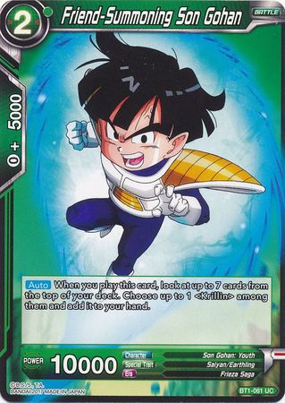 Son Gohan invocando amigos (BT1-061) [Batalla Galáctica] 