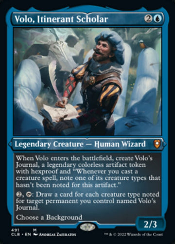 Volo, erudito itinerante (grabado en lámina) [Commander Legends: Battle for Baldur's Gate] 