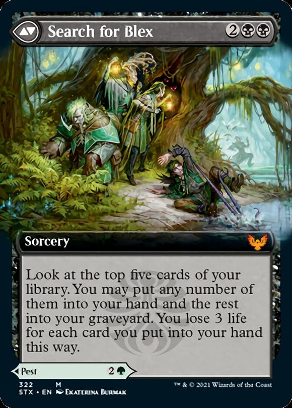 Blex, plaga molesta // En busca de Blex (ilustración ampliada) [Strixhaven: School of Mages] 