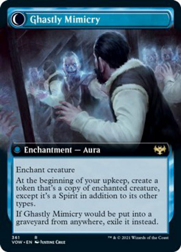 Mímica de Mirrorhall // Mimetismo espantoso (ilustración extendida) [Innistrad: Crimson Vow] 