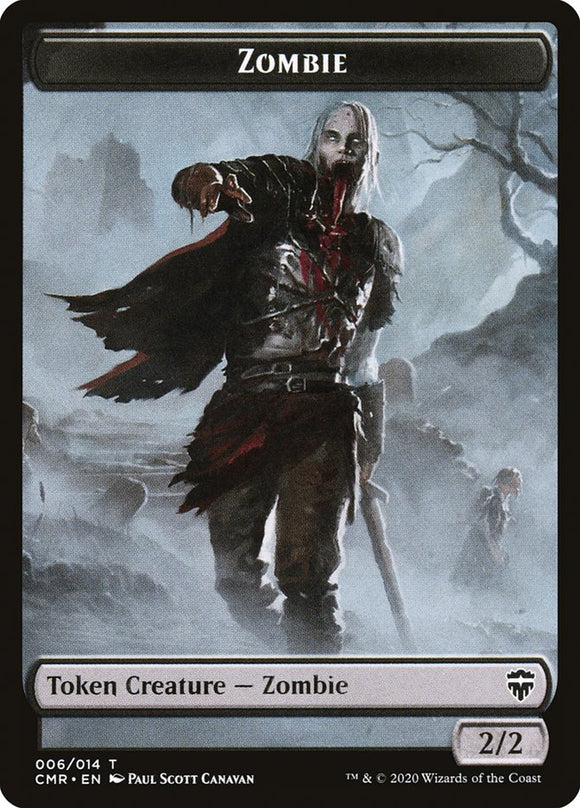 Ficha de doble cara de guerrero elfo // zombi [Fichas de Commander Legends] 