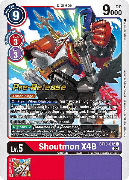 Shoutmon X4B [BT10-012] [Tarjetas de prelanzamiento de Xros Encounter] 