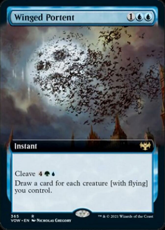 Presagio alado (ilustración ampliada) [Innistrad: Crimson Vow] 