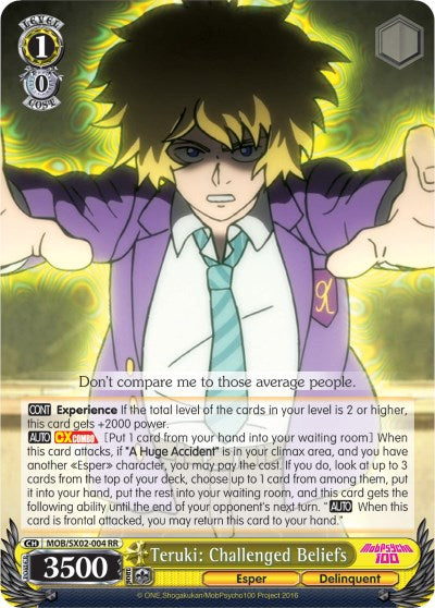 Teruki: Creencias desafiadas (MOB/SX02-004 RR) [Mob Psycho 100] 