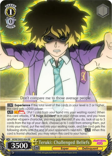 Teruki: Creencias desafiadas (MOB/SX02-004 RR) [Mob Psycho 100] 