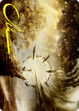 Tarjeta de arte de Harness Infinity (firma estampada en dorado) [Serie de arte de Strixhaven: Escuela de magos] 