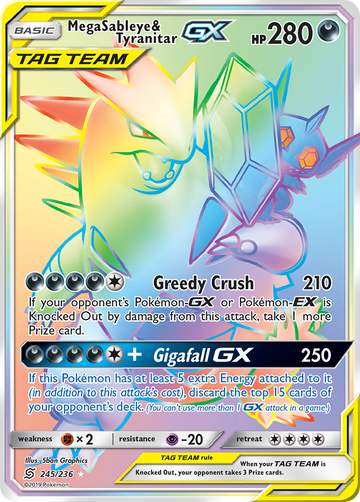 Mega Sableye y Tyranitar GX (245/236) [Sol y Luna: Mentes Unificadas] 
