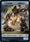 Golem // Elf Warrior Double-Sided Token [Double Masters Tokens]-1