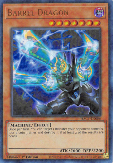Dragón de barril (Terminal de duelo) [HAC1-EN006] Raro paralelo 