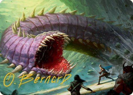 Tarjeta de arte de gusano morado (firma estampada en dorado) [Serie de arte de Dungeons &amp; Dragons: Adventures in the Forgotten Realms] 