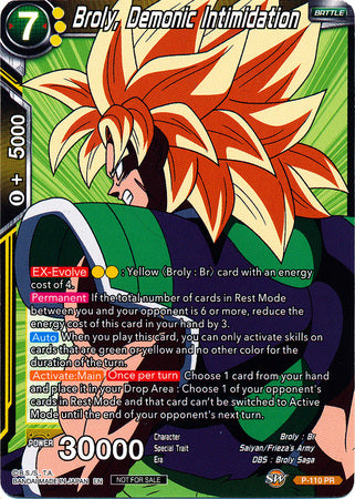 Broly, Intimidación demoníaca (Paquete Broly Vol. 3) (P-110) [Tarjetas de promoción] 