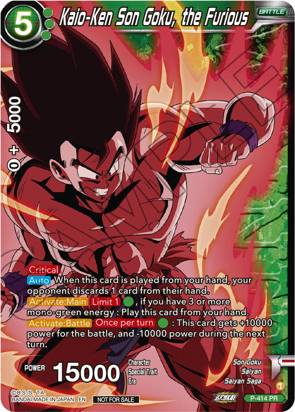 Kaio-Ken Son Goku, el Furioso (Ganador del paquete de torneo de la serie Zenkai vol. 1) (P-414) [Tarjetas de promoción de torneo] 