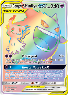 Gengar y Mimikyu GX (186/181) [Sol y Luna: trabajo en equipo] 