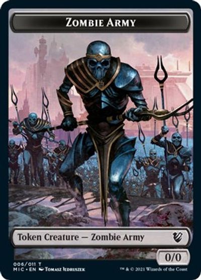 Zombie (005) // Zombie Army Double-Sided Token [Innistrad: Midnight Hunt Commander Tokens] - 0