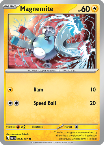 Magnemite (063/197) [Scarlet &amp; Violet: Llamas de obsidiana] 