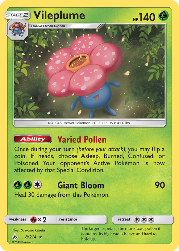 Vileplume (8/214) [Sol y Luna: Lazos inquebrantables] 