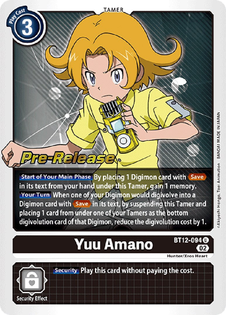 Yuu Amano [BT12-094] [Tarjetas de prelanzamiento de Across Time] 