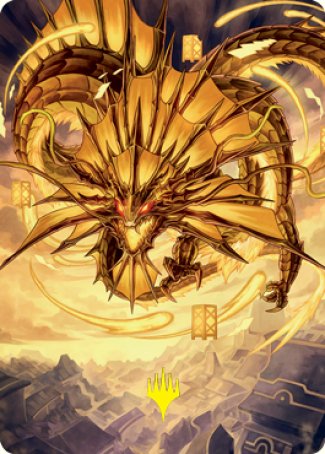 Tarjeta de arte Ao, the Dawn Sky 2 (firma estampada en dorado) [Serie de arte Kamigawa: Neon Dynasty] 
