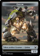 Golem // Clue Double-Sided Token [March of the Machine Commander Tokens]-1