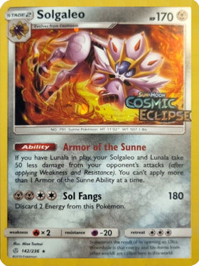 Solgaleo (142/236) (Holo del cosmos) [Sol y Luna: Eclipse cósmico] 