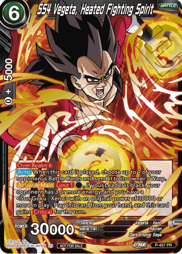 SS4 Vegeta, Espíritu de lucha acalorado (Paquete de selección de campeonato 2023 Vol. 1) (Holo) (P-457) [Tarjetas de promoción de torneos] 