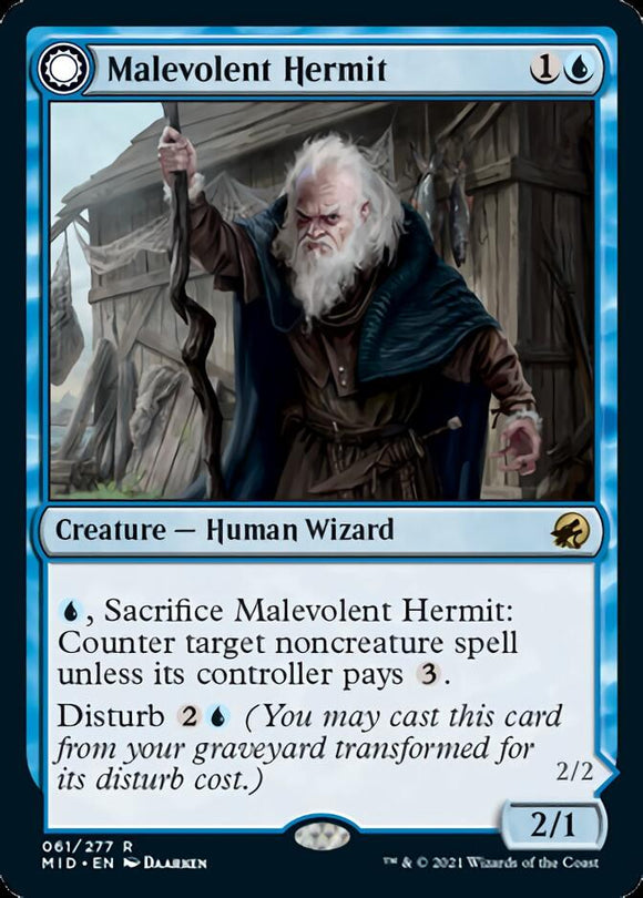 Ermitaño malévolo // Espíritu benévolo [Innistrad: Cacería de medianoche] 