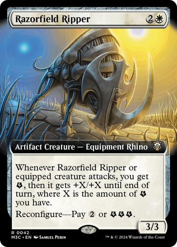 Destripador de Razorfield (ilustración ampliada) [Comandante de Modern Horizons 3] 