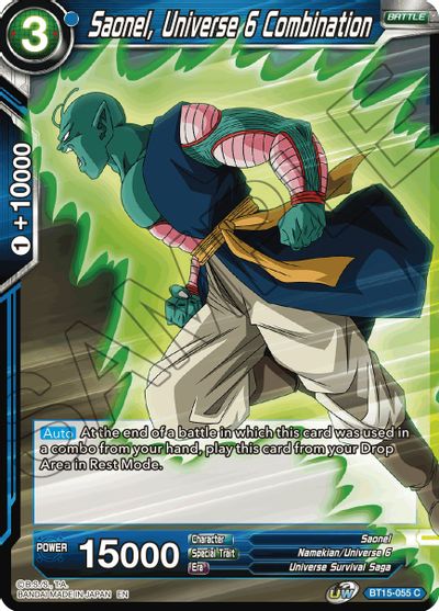 Saonel, Combinación del Universo 6 (BT15-055) [Enfrentamiento de Saiyans] 