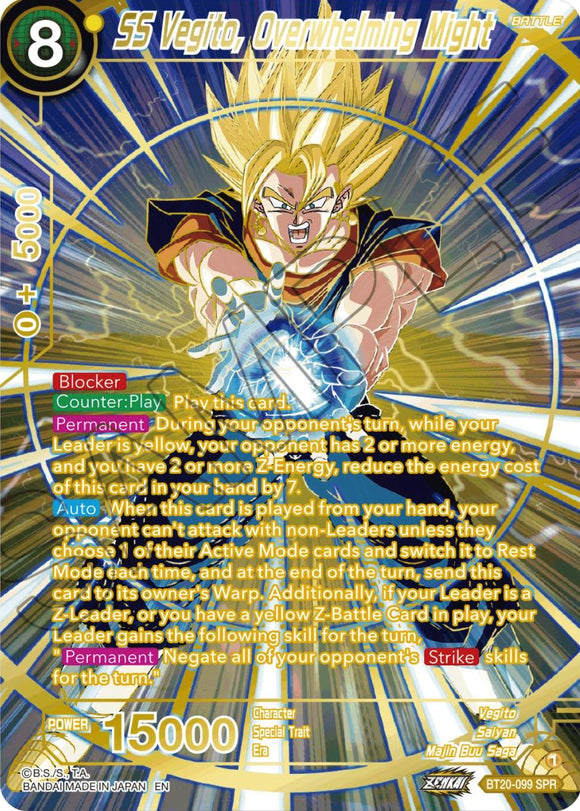 SS Vegito, Poder abrumador (SPR) (BT20-099) [Poder absorbido] 