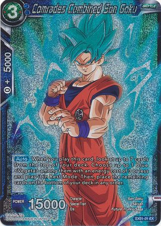 Camaradas Combinados Son Goku (Foil) (EX01-01) [Mighty Heroes] 