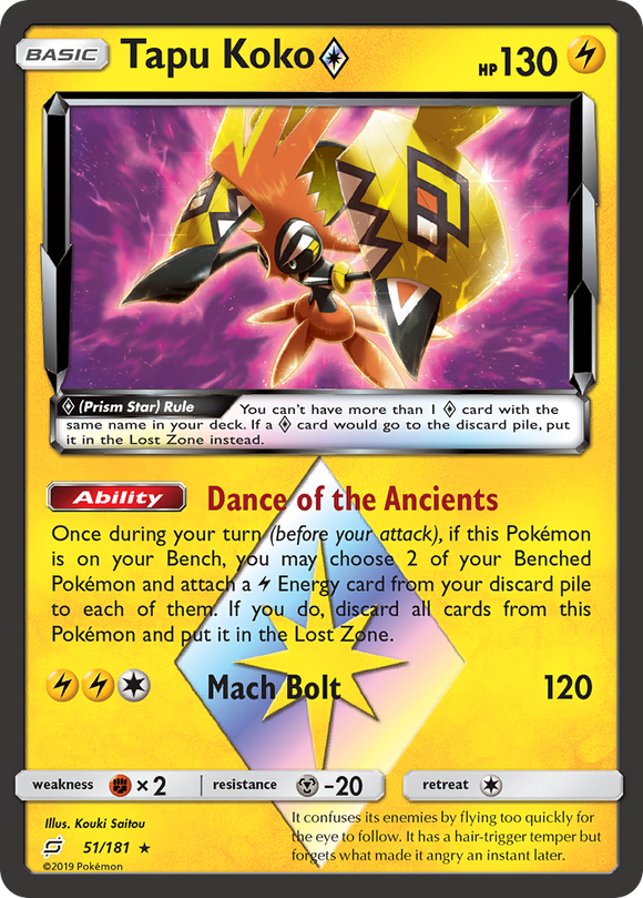 Tapu Koko (51/181) (Estrella Prisma) [Sol y Luna: Forman equipo] 