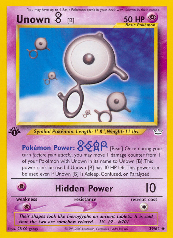 Unown [B] (39/64) [Neo Revelation 1.ª edición] 