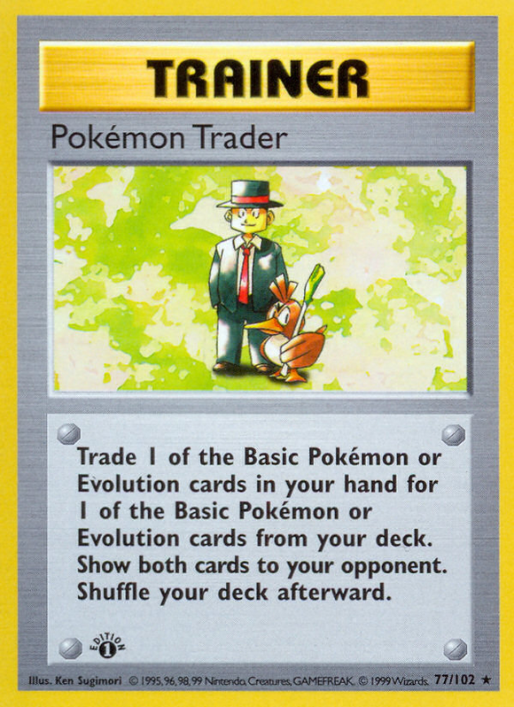 Comerciante Pokémon (77/102) (Shadowless) [Conjunto básico 1.ª edición] 