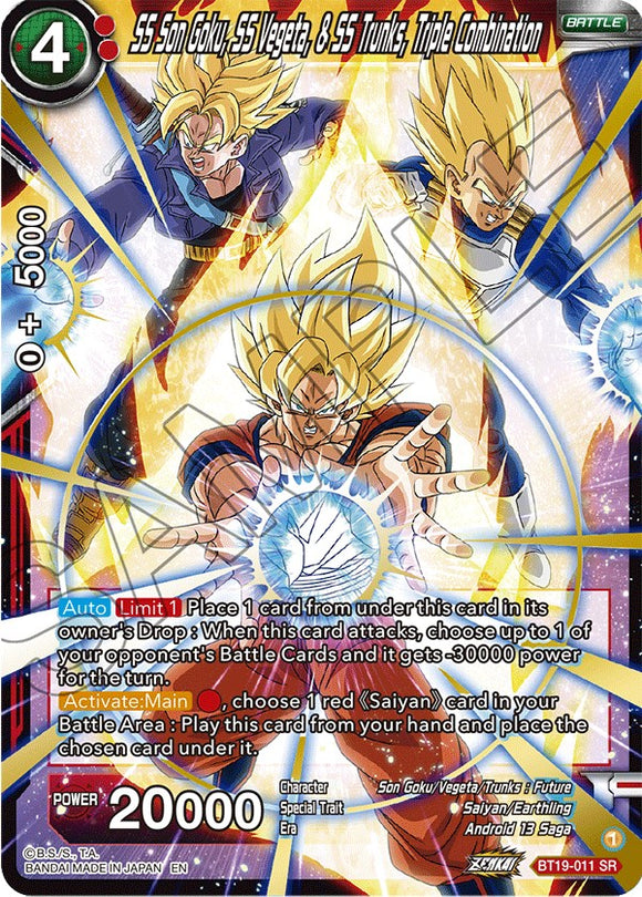 SS Son Goku, SS Vegeta y SS Trunks, Triple combinación (BT19-011) [Ambición del luchador] 