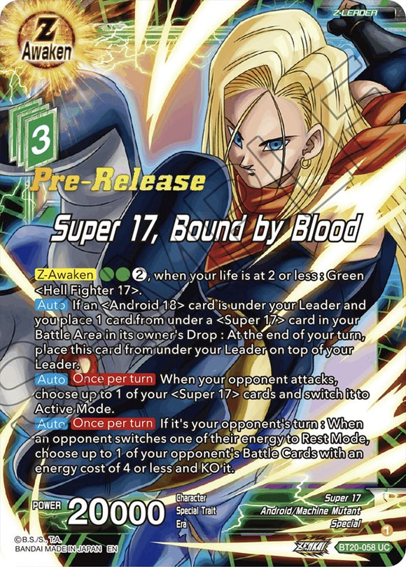 Super 17, Bound by Blood (BT20-058) [Promociones de prelanzamiento de Power Absorbed] 
