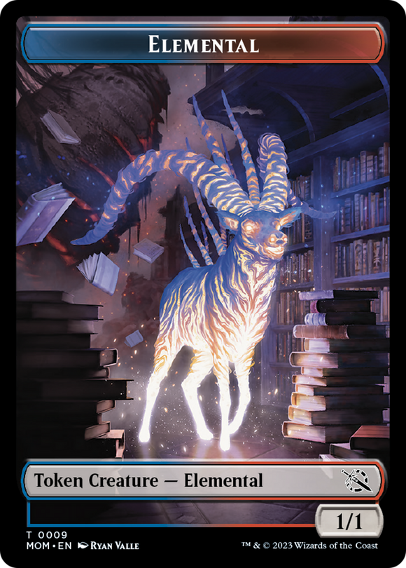 Elemental (9) // Emblema de talento de Teferi Ficha de doble cara [Fichas de Marcha de las Máquinas] 