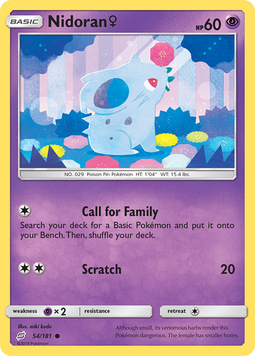 Nidoran (54/181) (Femenino) [Sol y Luna: Unir fuerzas] 
