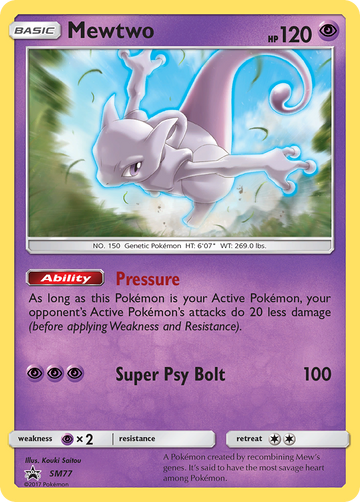 Mewtwo (SM77) [Sol y Luna: promociones de Black Star] 